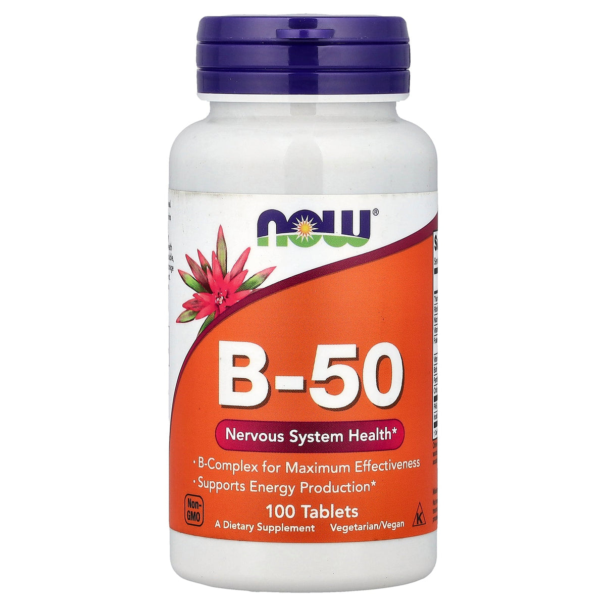 NOW Foods B-50 Vitamin B Complex - 100 Tablets — product packaging