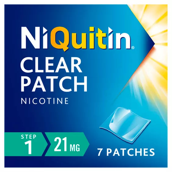 NiQuitin Clear 21mg Nicotine Patches Step 1 - 7 Patches — product packaging