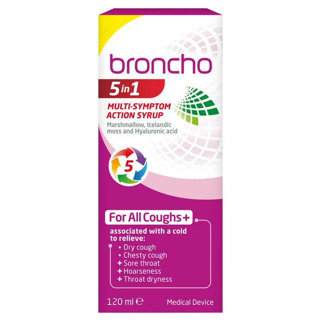 Broncho 5 In 1 Multi Symptom Action Syrup - 120ml / 200ml — product packaging