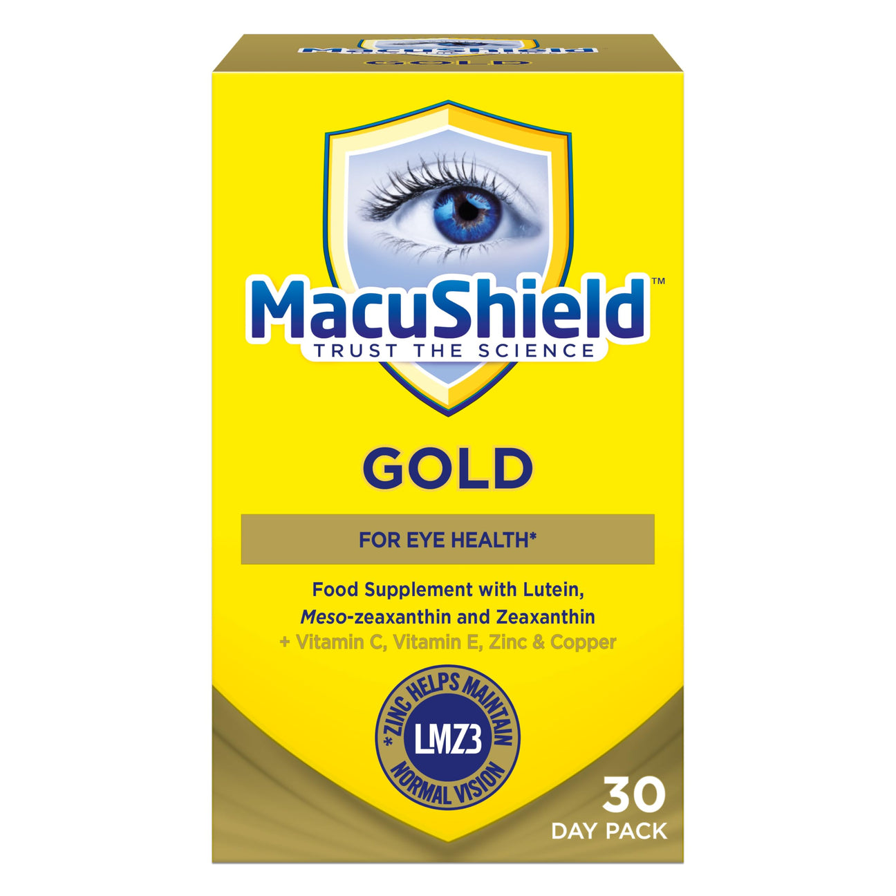 macushield GOLD for eye health 30 day pack 90 capsules