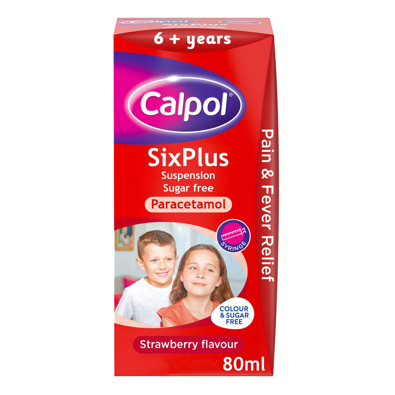 Calpol SixPlus sugar free suspension 250mg/5ml strawberry 100ml