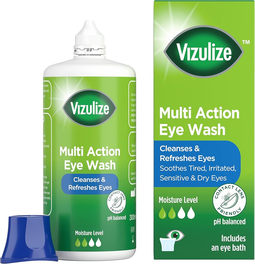 Vizulize Multi-Action Eye Wash Solution & Eye Bath Travel Pack - 100ml