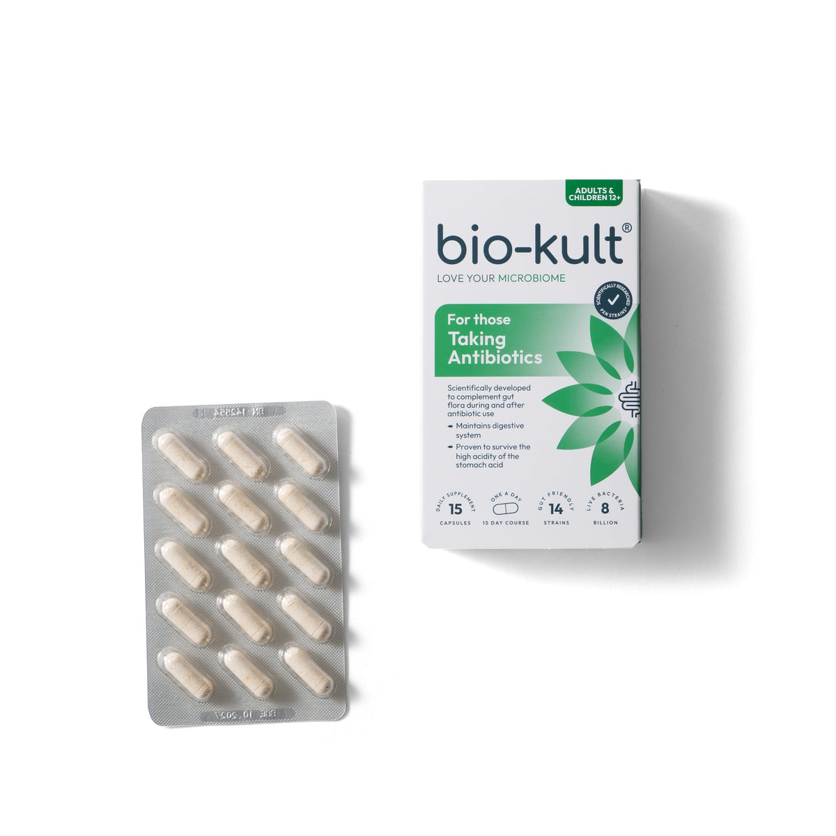 Bio-Kult For Those Taking Antibiotics 14-Strain Live Bacteria - 15 Capsules — product packaging
