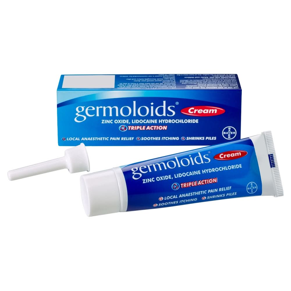 Germoloids Cream Zinc Oxide & Lidocaine for Piles - 55g — product packaging