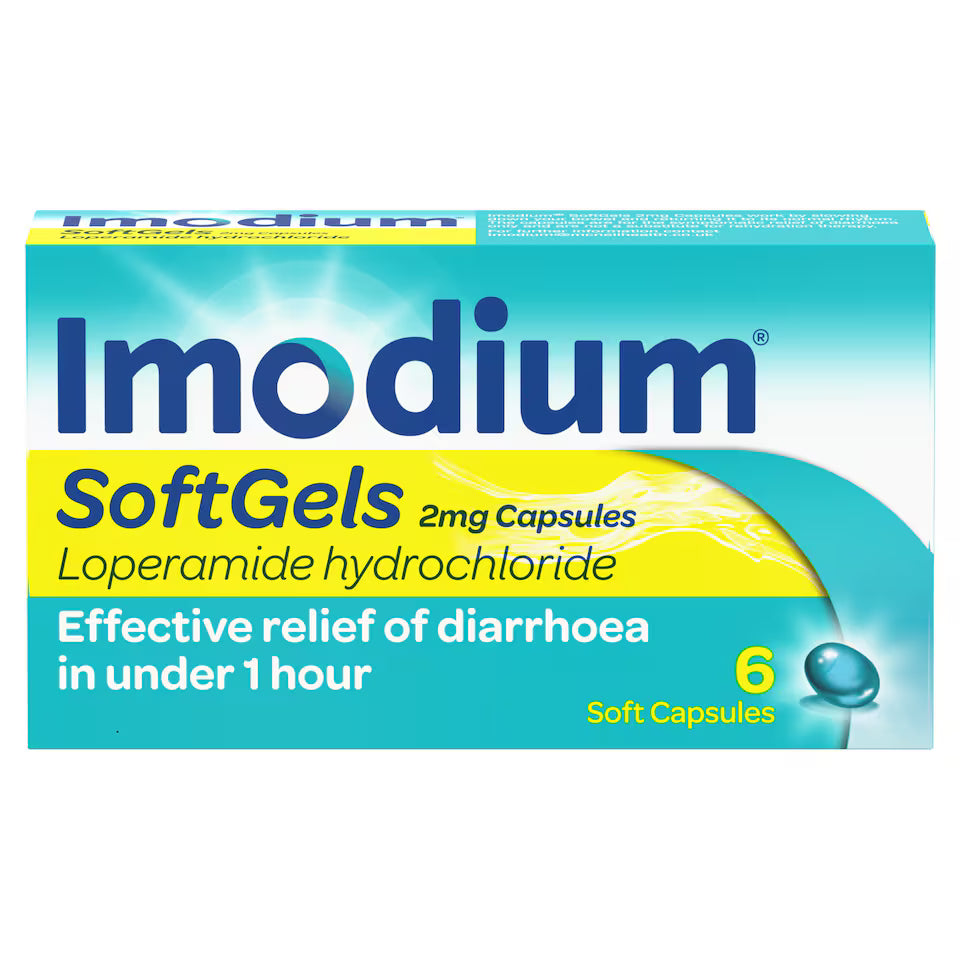 Imodium Loperamide 2mg SoftGel Capsules - 6 Capsules — product packaging