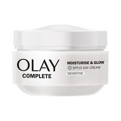 Olay Complete Moisturise & Glow Sensitive Day Cream SPF15 - 50ml — product packaging