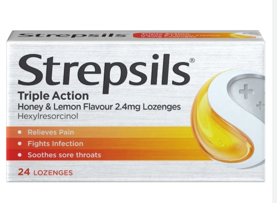 Strepsils 使立消蜂蜜和柠檬润喉糖（有效缓解喉咙痛嗓子痛咽喉痛）Honey & Lemon Lozenges for sore throat