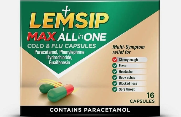 Lemsip Max All in One Capsules Cold & Flu - 16 Capsules