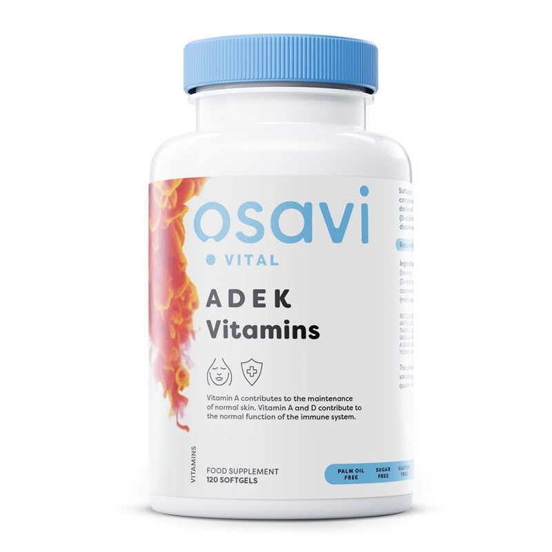 Osavi ADEK Vitamins A, D3, E & K2 - 120 Softgels — product packaging