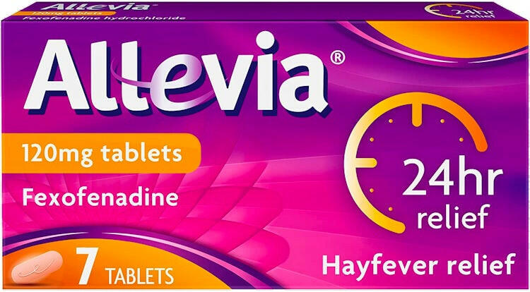 Allevia Fexofenadine Hydrochloride 120mg Film-Coated Tablets - 7, 15 or 30 Tablets — product packaging