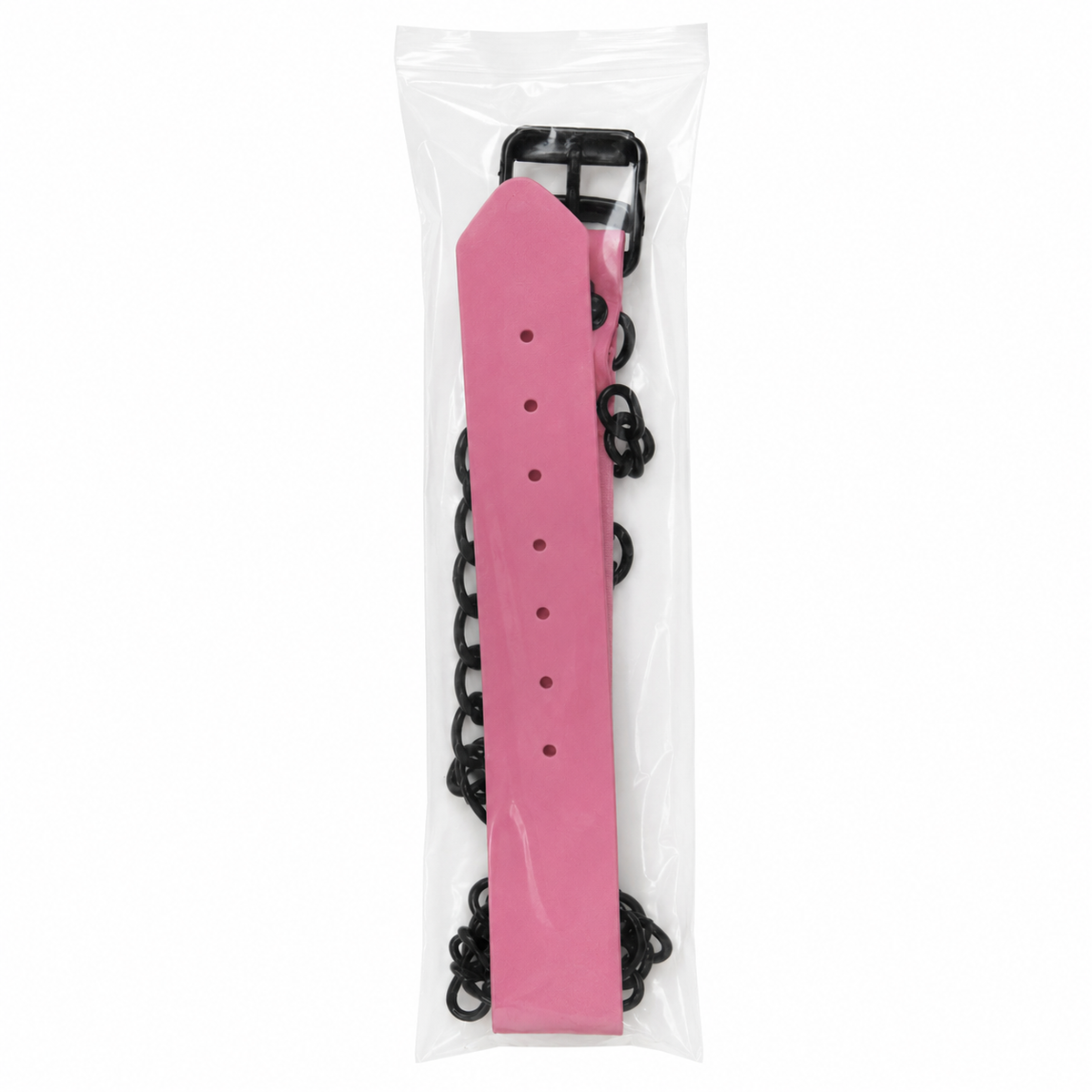 Adjustable Pink Pet Collar & Chain Lead Set