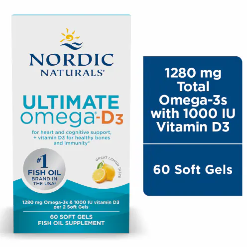 Nordic Naturals Ultimate Omega D3 Fish Oil Softgel - 60 Softgels