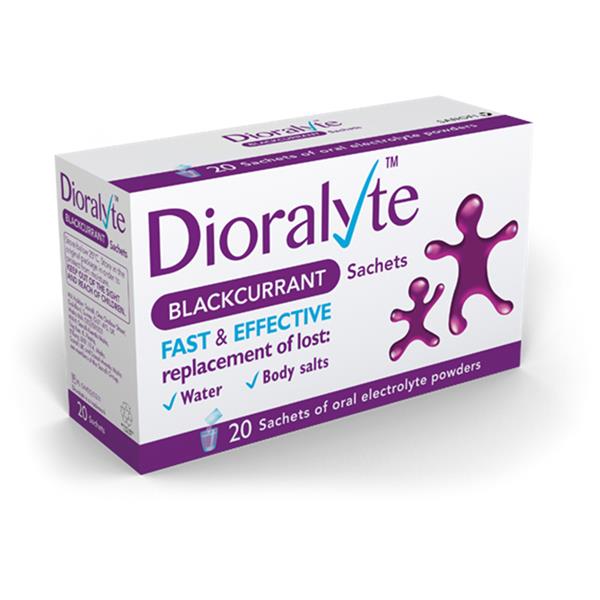 Dioralyte 黑加仑子口味电解质 - 20 包