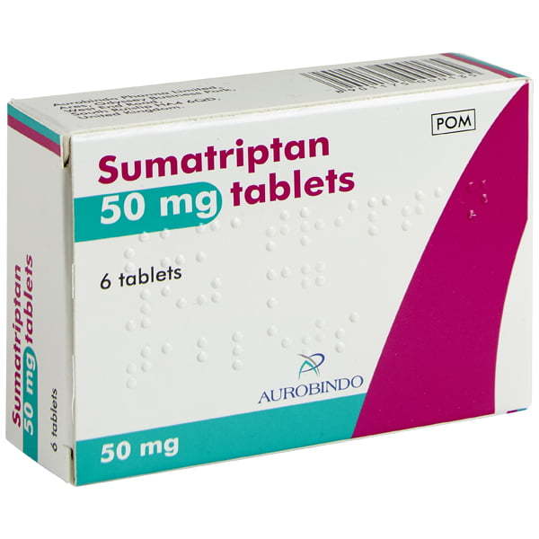 Sumatriptan 50mg tablets (6 tabs)