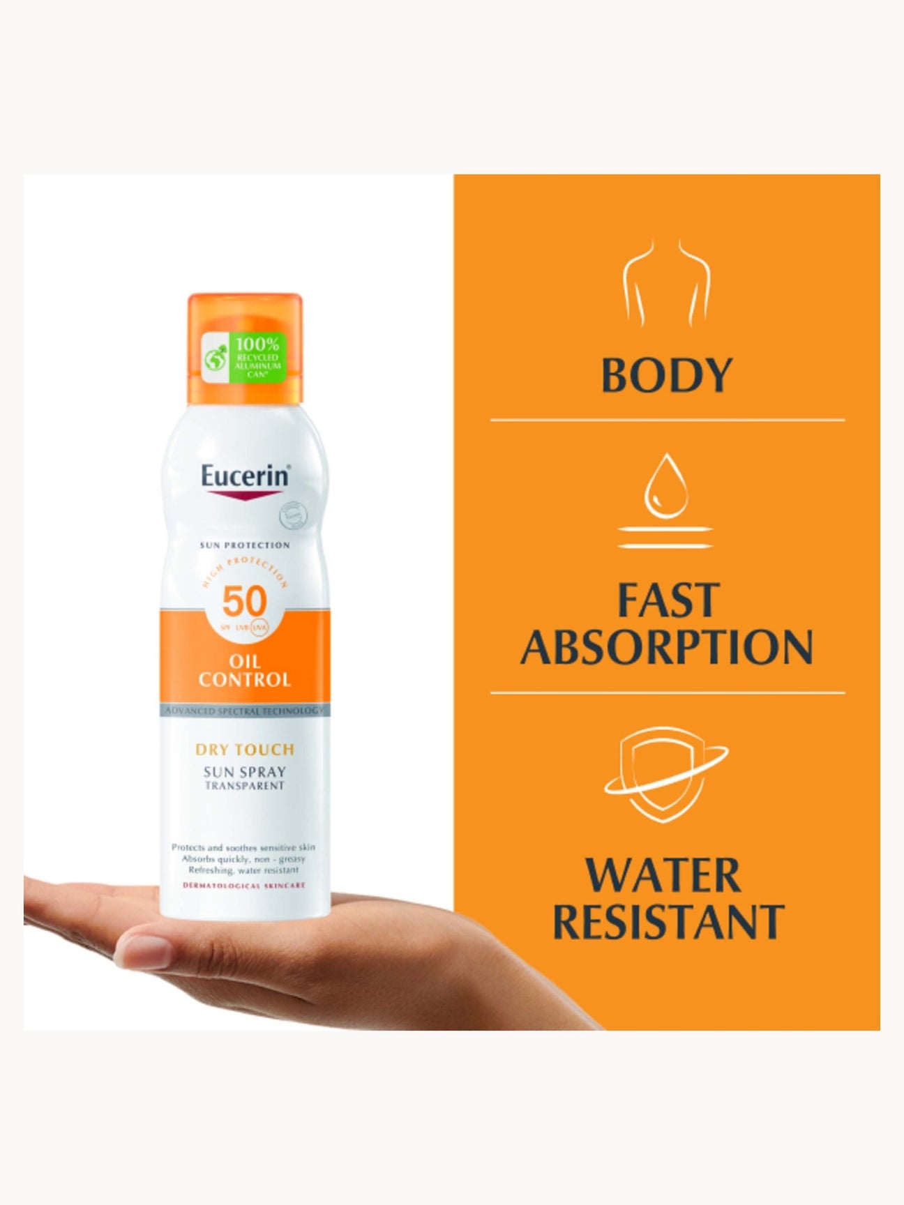 Eucerin Sun Spray Transparent Dry Touch Sensitive Protect SPF 50 200ml