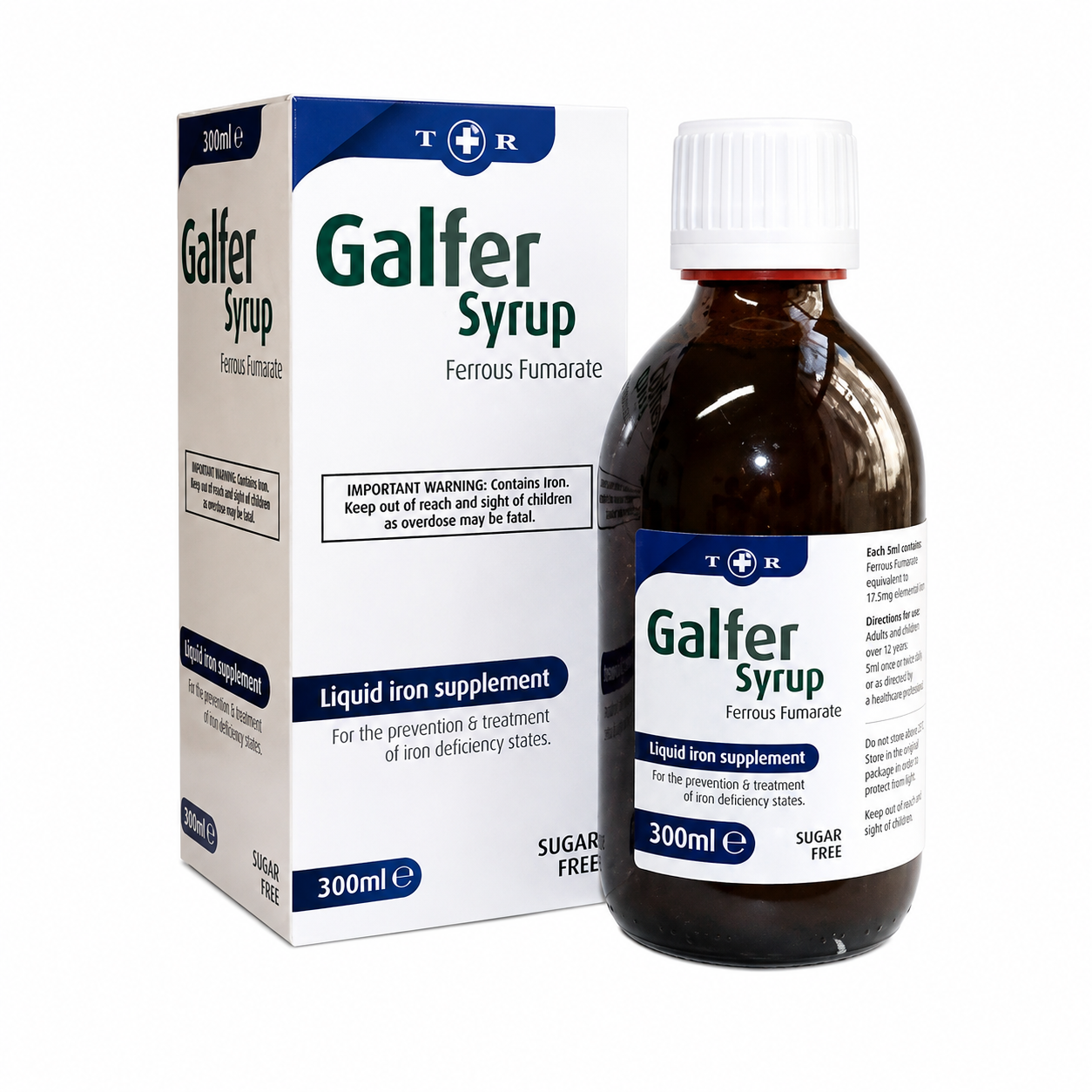 Galfer Syrup 300ml – Ferrous Fumarate 140mg/5ml Iron Supplement