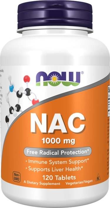 NOW Foods NAC N-Acetyl Cysteine 1000mg - 120 Tablets — product packaging