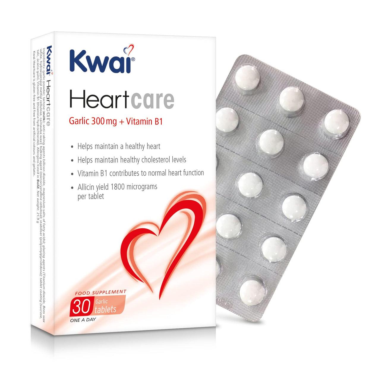 Kwai Heartcare Garlic 300MG + VITAMIN B1 ALLICIN YIELD PER TAB 1,800 MICROGRAM