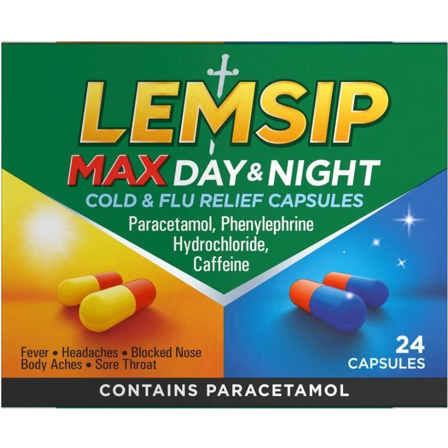 Lemsip Max Day & Night Cold & Flu Relief – 24 capsules