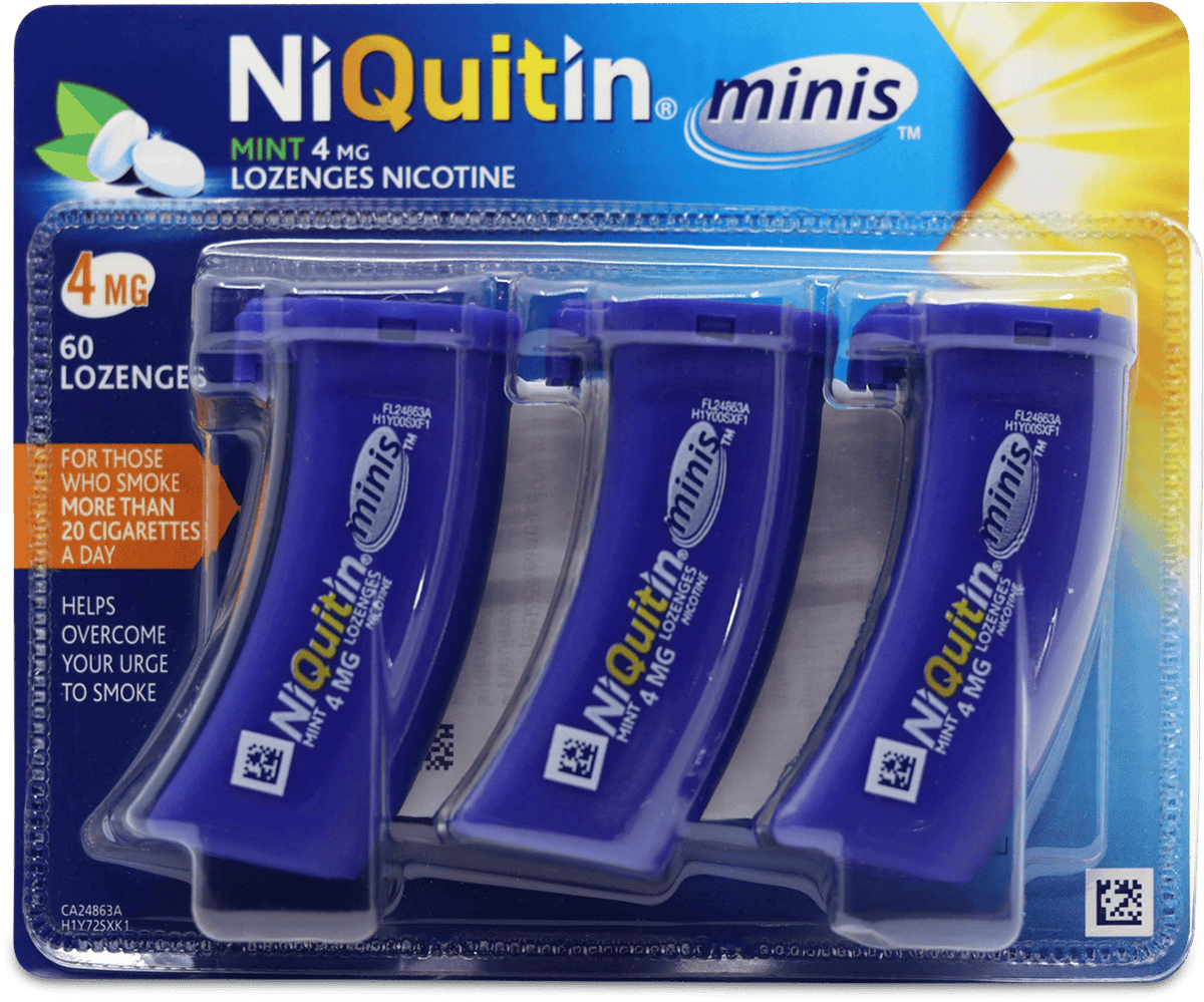 NiQuitin Minis Mint 4mg Nicotine Lozenges - 60 Lozenges — product packaging