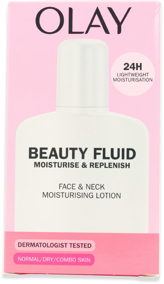 Olay Beauty Fluid Face & Neck Moisturising Lotion - 100ml — product packaging