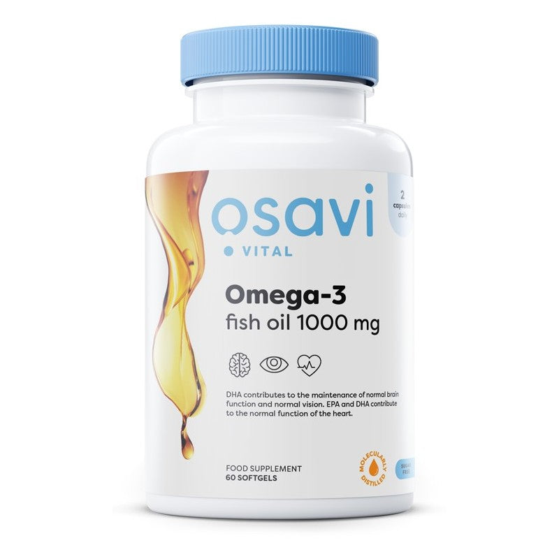 Osavi Omega-3 Fish Oil 1000mg Molecularly Distilled Lemon - 60 Softgels — product packaging