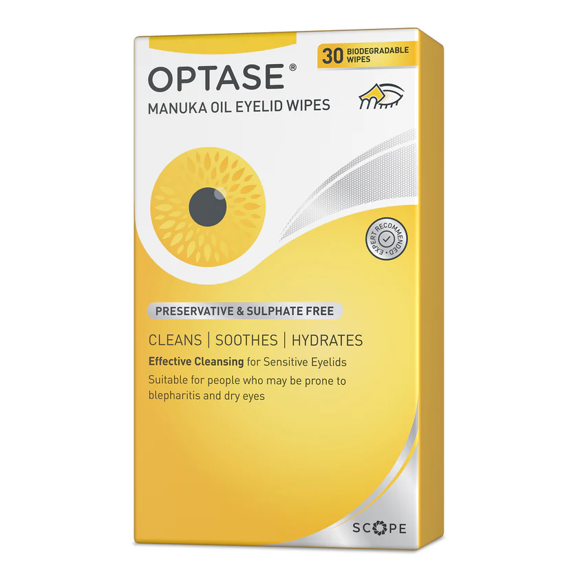 Optase 麦卢卡油眼睑湿巾 - 30 张装