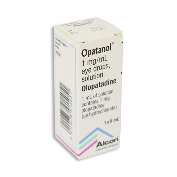 Pack shot: Opatanol Eye Drops (Olopatadine 1mg/ml) — for illustration, packaging may vary
