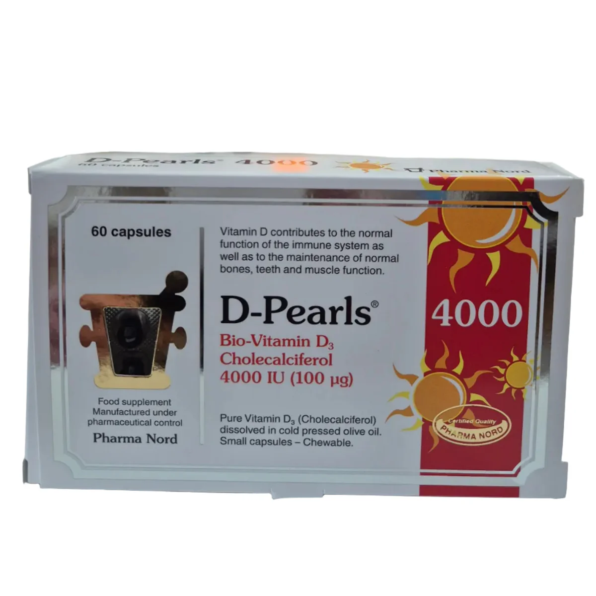 Pharma Nord D-Pearls 4000IU Vitamin D3 - 60 Capsules