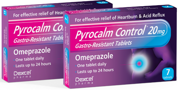 Pyrocalm Control Omeprazole 20mg Gastro-Resistant Tablets - 7 Tablets