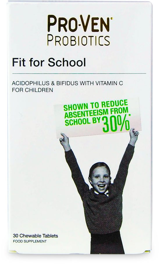 Pro-Ven Probiotics Fit for School Chewable Tablets with Vitamin C - 30 Tablets — product packaging