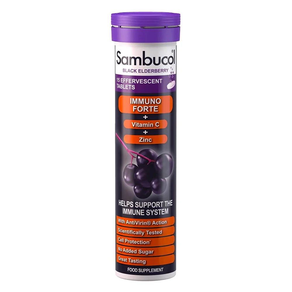 Sambucol Immuno Forte Black Elderberry Effervescent Tablets - 15