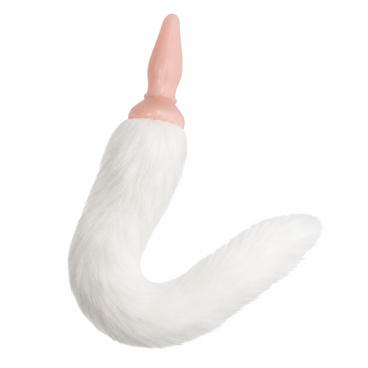 White Fluffy Tail Plug Adult Role Play Accessory