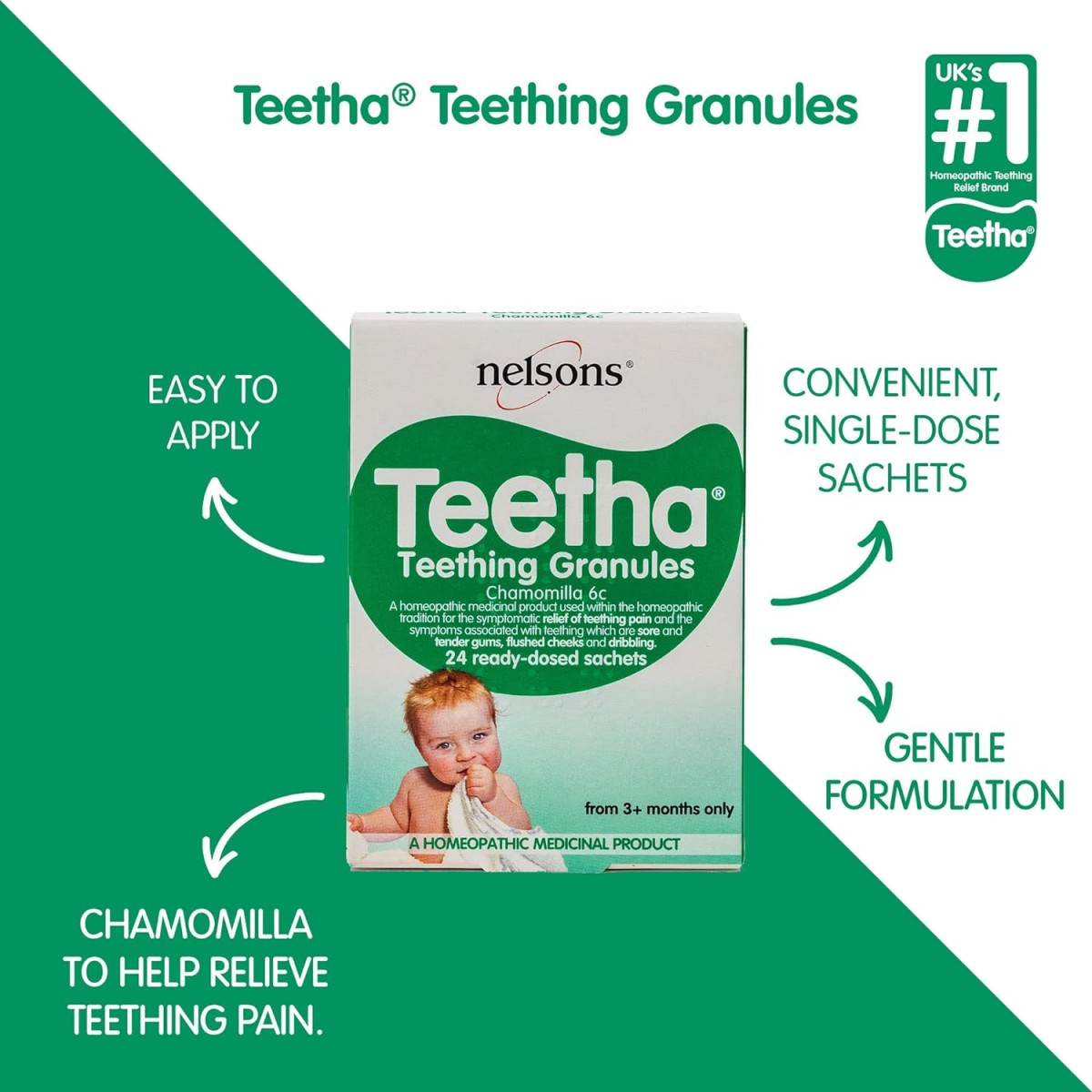 Nelsons Teetha 缓解出牙不适颗粒 - 10克