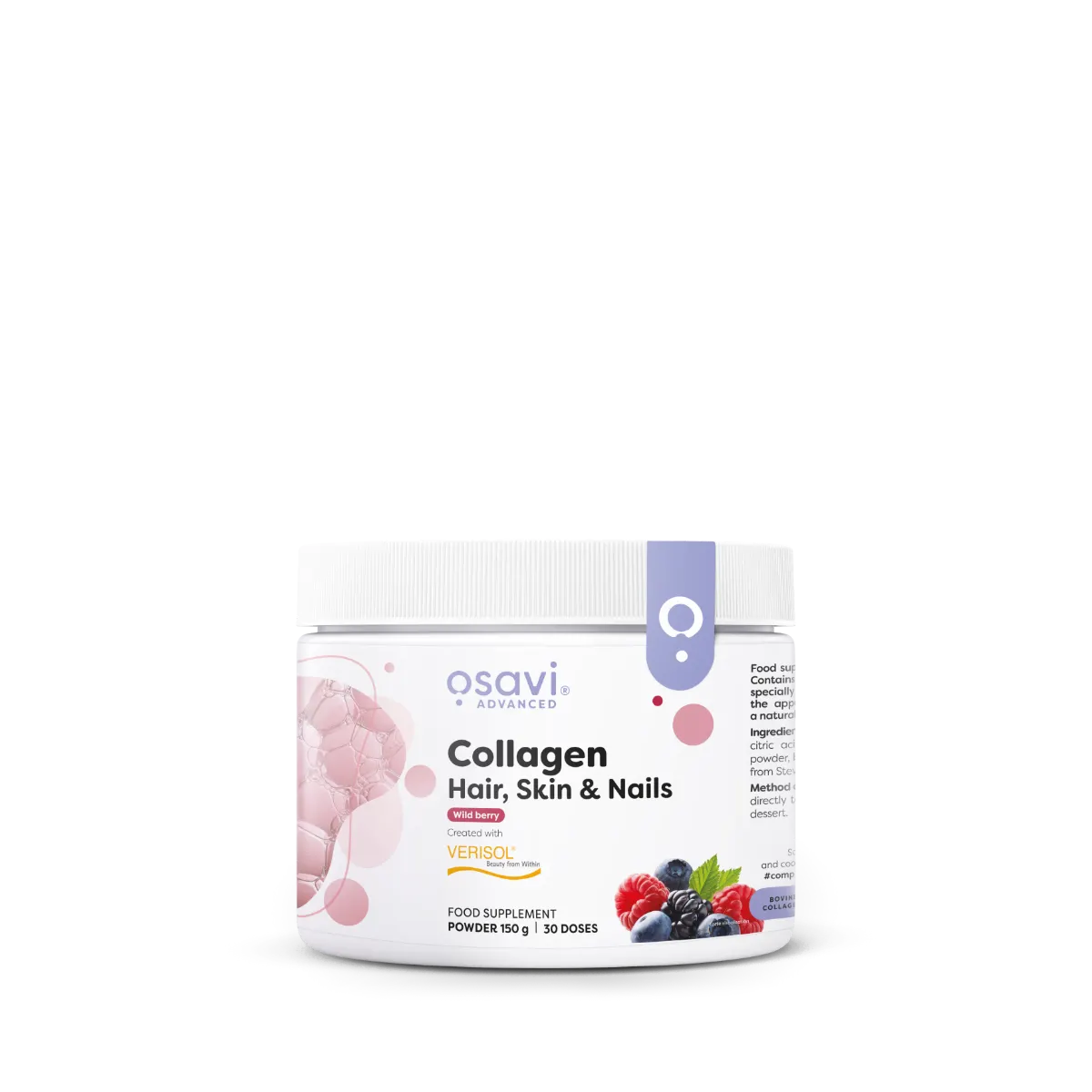Osavi 胶原蛋白头发、皮肤和指甲 - 150 克 | VERISOL® 生物活性肽，可使头发更浓密、皮肤弹性更好、皱纹减少、指甲更坚固