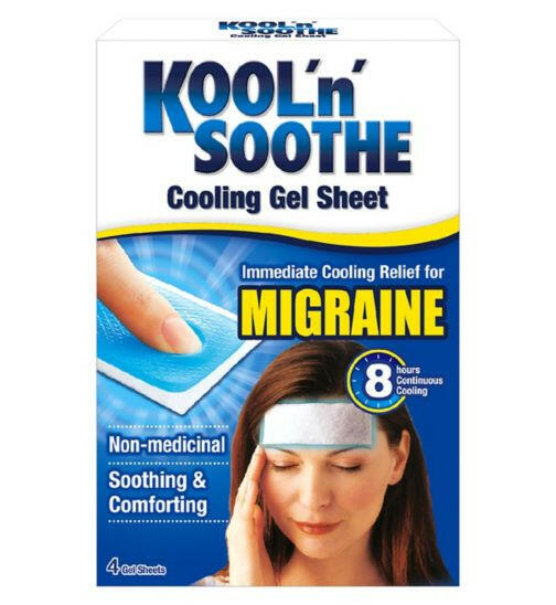 KOOL 'N' SOOTHE MIGRAINE migraine migraine artifact headache drug reduction anti -fatigue, adult headache migraine, soothing patch/back fever, 4 pieces/box