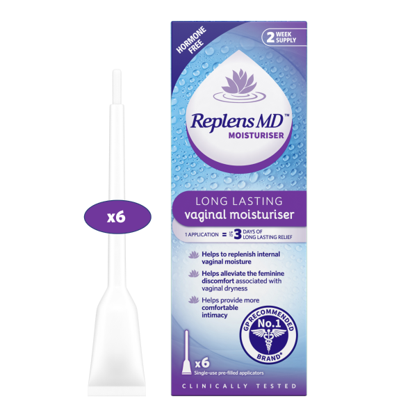 Replens MD Vaginal Moisturiser - 6 Applicators — product packaging