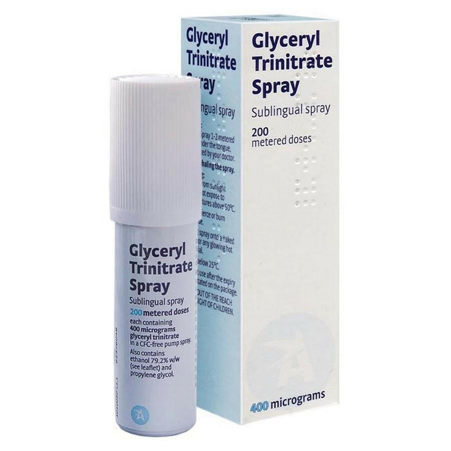 Glyceryl Trinitrate Spray 180/200 DOSE Glycerin Total Anticate spray ...