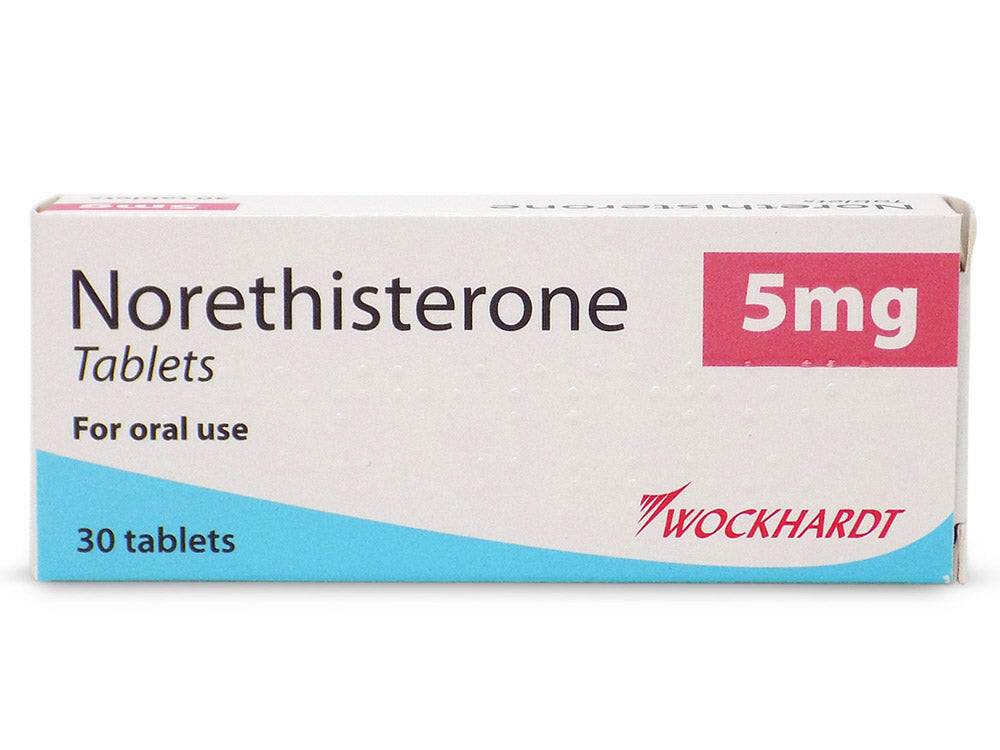 Norethisterone 5mg Tablets for Period Delay - 30 or 60 Tablets — product packaging