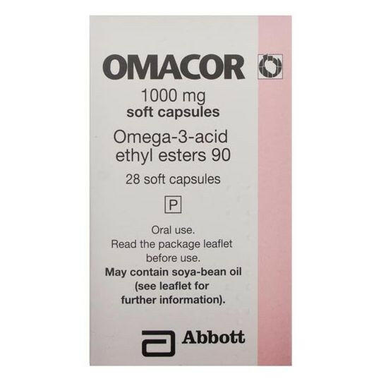 OMACOR Medical Grade NHS recommends high purity 90%Omega-3-ACID 1000mg initial small bottle 28 capsules/bottle CAPSULES (available in English/China, China taxes and fees at your own expense)